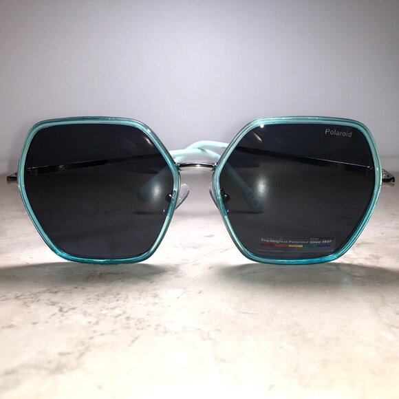Polaroid Oversized Blue & Gold Polarized Sunglasses main image 6